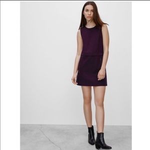 Aritzia Talula Maroon Zippered Dress